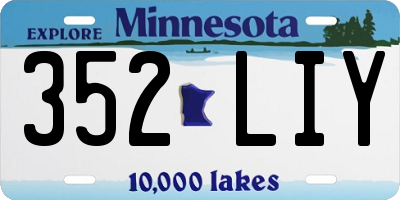 MN license plate 352LIY