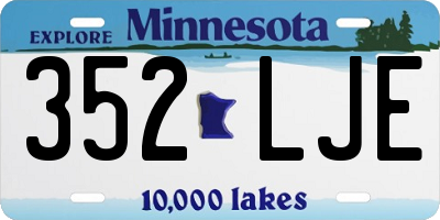 MN license plate 352LJE