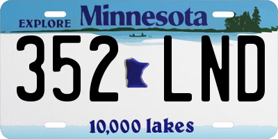 MN license plate 352LND