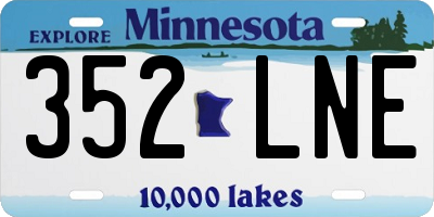 MN license plate 352LNE