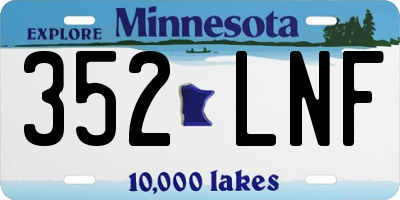 MN license plate 352LNF