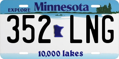 MN license plate 352LNG