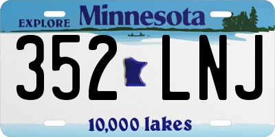 MN license plate 352LNJ