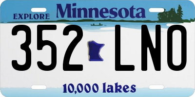 MN license plate 352LNO