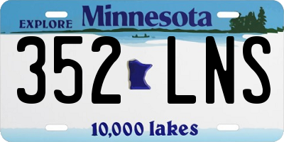 MN license plate 352LNS