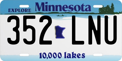 MN license plate 352LNU