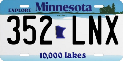 MN license plate 352LNX
