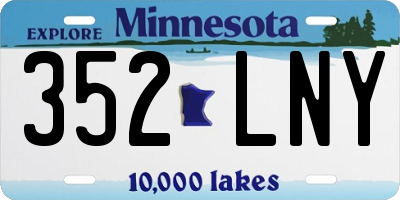 MN license plate 352LNY