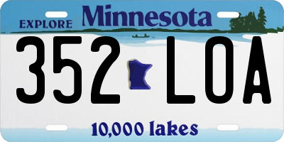 MN license plate 352LOA