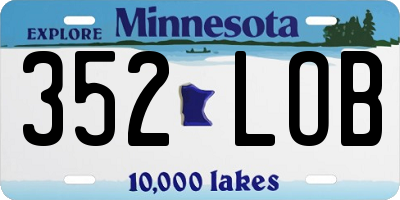 MN license plate 352LOB