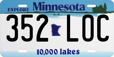 MN license plate 352LOC