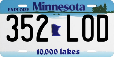 MN license plate 352LOD
