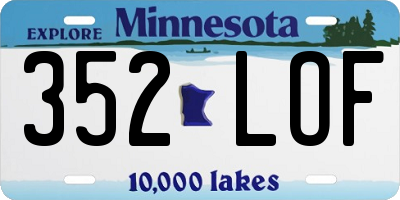 MN license plate 352LOF