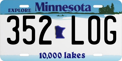 MN license plate 352LOG