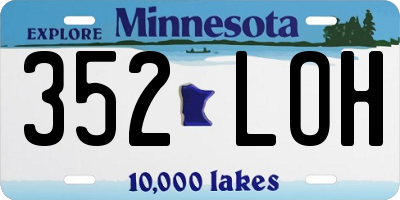 MN license plate 352LOH