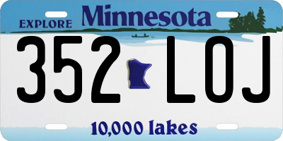 MN license plate 352LOJ