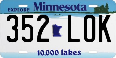 MN license plate 352LOK