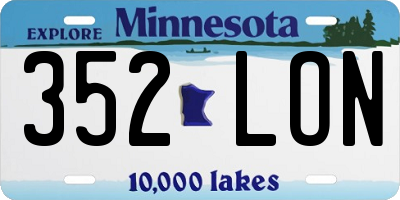 MN license plate 352LON