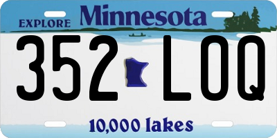MN license plate 352LOQ