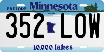 MN license plate 352LOW
