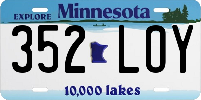MN license plate 352LOY
