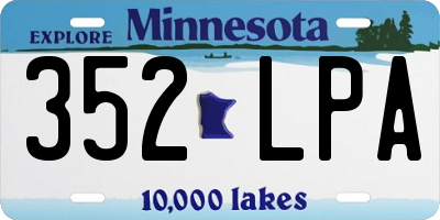 MN license plate 352LPA