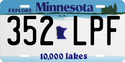 MN license plate 352LPF