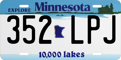 MN license plate 352LPJ