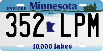 MN license plate 352LPM