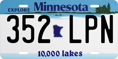 MN license plate 352LPN