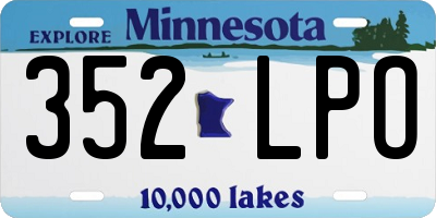 MN license plate 352LPO