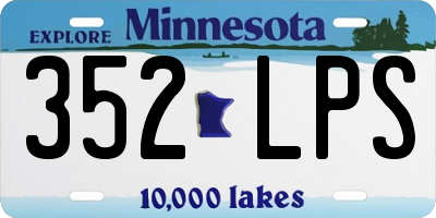 MN license plate 352LPS