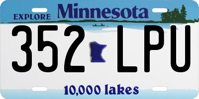 MN license plate 352LPU