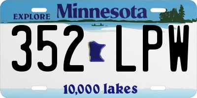 MN license plate 352LPW