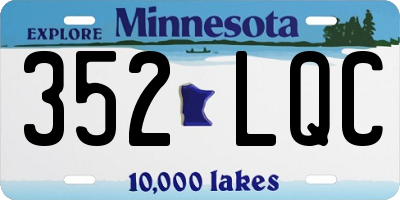 MN license plate 352LQC