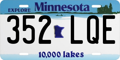MN license plate 352LQE
