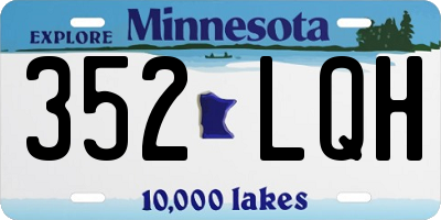 MN license plate 352LQH