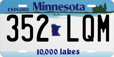 MN license plate 352LQM