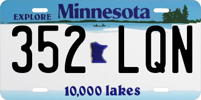 MN license plate 352LQN