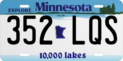 MN license plate 352LQS