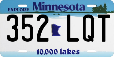 MN license plate 352LQT