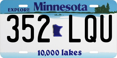 MN license plate 352LQU