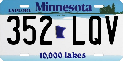 MN license plate 352LQV