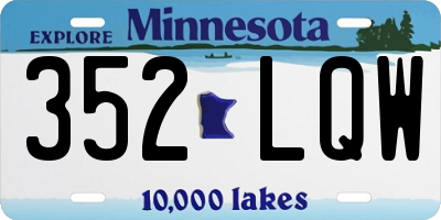 MN license plate 352LQW