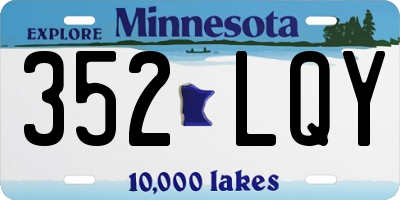 MN license plate 352LQY