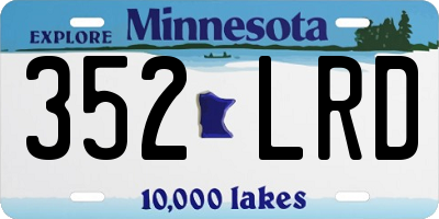 MN license plate 352LRD
