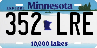 MN license plate 352LRE