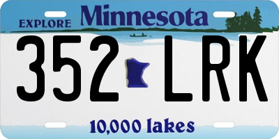 MN license plate 352LRK