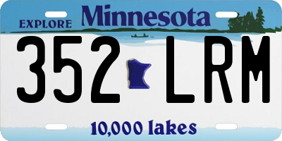 MN license plate 352LRM