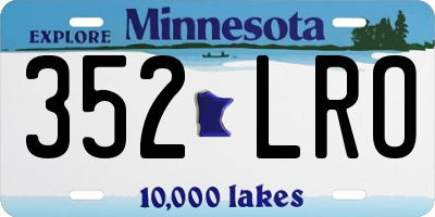 MN license plate 352LRO
